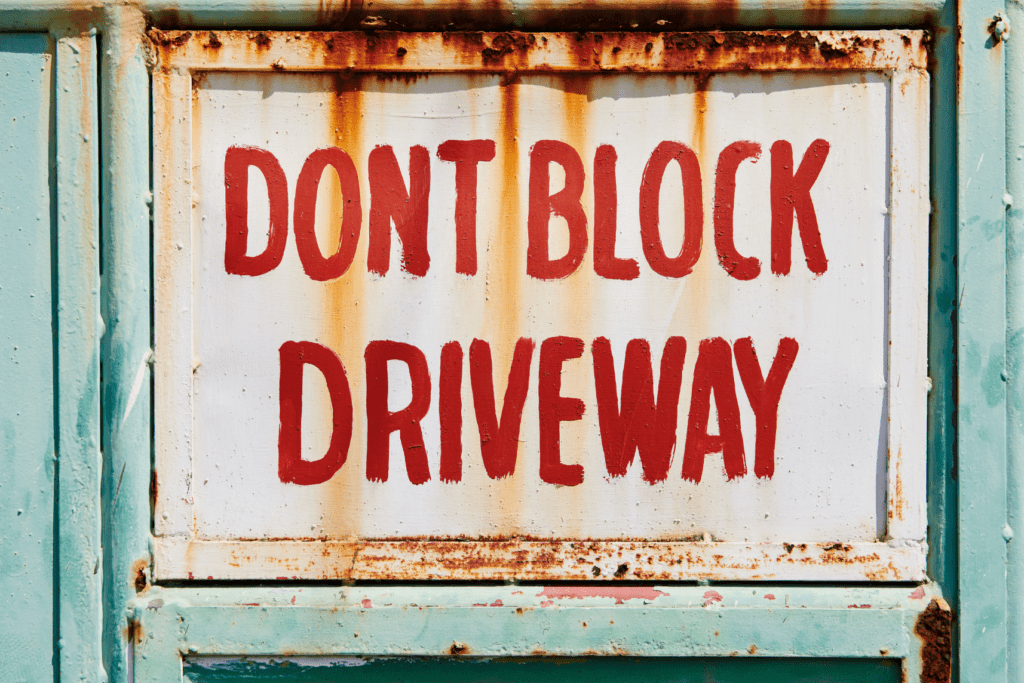 Is It Illegal to Block Your Own Driveway? Don't block driveway